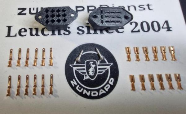 Kabelbaum 28 teilige Steckverbindung Cockpit – verbesserte Ausführung – Zündapp Typ 517 529 530 rundes Cockpit KS 50 GTS 50